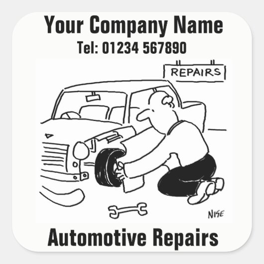 Autoreparatiebedrijf stickers (Voorkant)