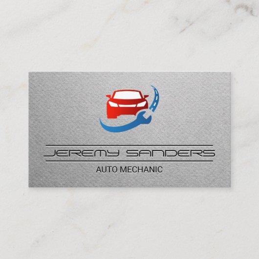 Autoreparatiewerkplaats | Auto Reparatie Logo Visitekaartje (Voorkant)