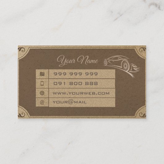 Autoretro Visitekaartje (Achterkant)