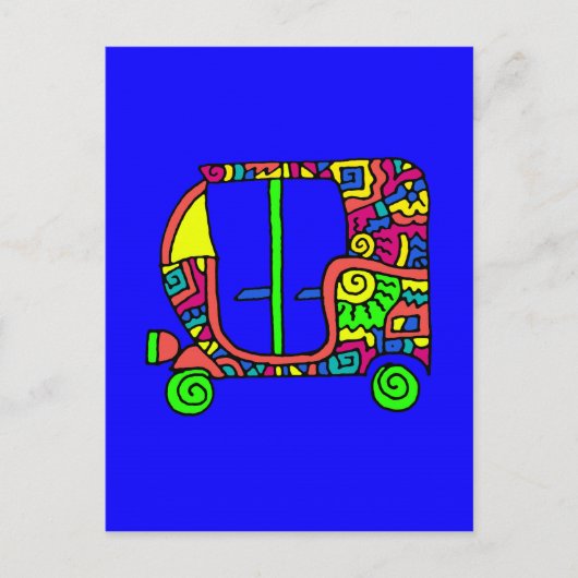 autorickshaw zenscrawl briefkaart (Voorkant)