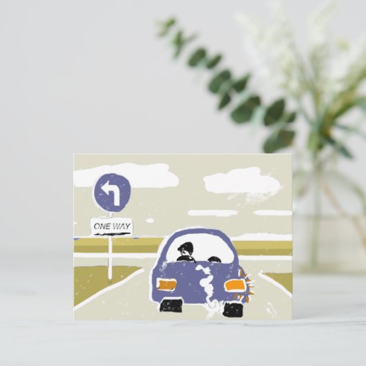 Autorijden Briefkaart (Staand voorkant)