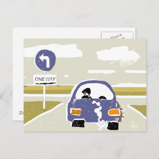 Autorijden Briefkaart (Voorkant / Achterkant)