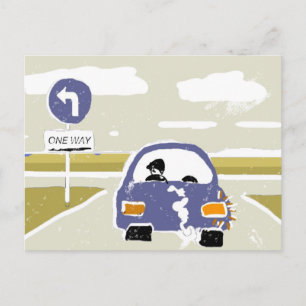 Autorijden Briefkaart