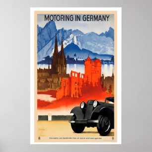 Autorijden in Duitsland Vintage Reisposter - Ingel Poster