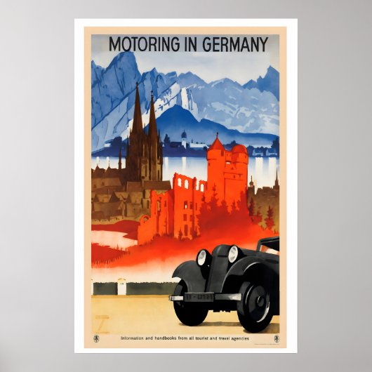 Autorijden in Duitsland Vintage Reisposter - Ingel Poster (Voorkant)