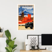 Autorijden in Duitsland Vintage Reisposter - Ingel Poster (Thuiskantoor)