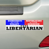 autoritaire portemonnee en slaapkamer Libertarian Bumpersticker (Op auto)