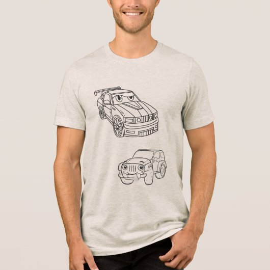 auto's anime editie Tri-Blend shirt (Voorkant)