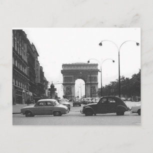 Auto's & Arch zwart-wit Briefkaart
