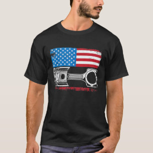Auto's Auto Monteur Amerikaanse Vlag Vintage T-shirt