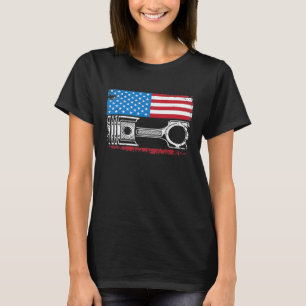 Auto's Automonteur Amerikaanse Vlag Vintage T-shirt