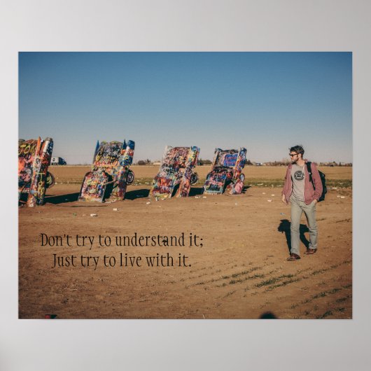 Auto's begraven in zand Poster (Voorkant)