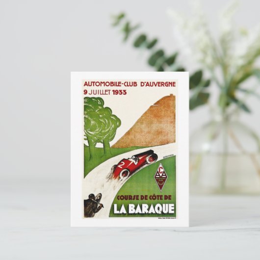 Auto's D'Auvergne 1933 Briefkaart (Staand voorkant)