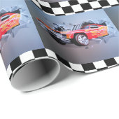 Auto's die door wandtappapier kruipen cadeaupapier (Rol Hoek)