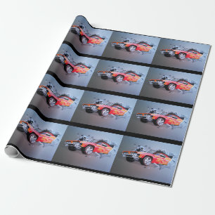 Auto's die door wandtappapier kruipen cadeaupapier