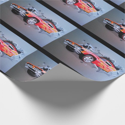 Auto's die door wandtappapier kruipen cadeaupapier (Hoek)