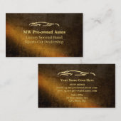 Auto's die van tevoren eigendom zijn, gouden sport visitekaartje (Voorkant / Achterkant)