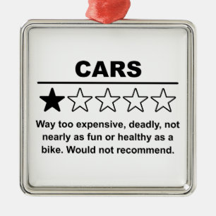 Auto's Eén Sterrenrating Metalen Ornament