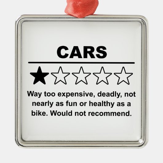 Auto's Eén Sterrenrating Metalen Ornament (Voorkant)