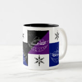 Auto's en bomen tweekleurige koffiemok (Voorkant rechts)