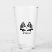 Auto's en Checker Flag Race Personal Glas (Voorkant)