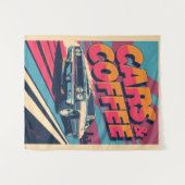 Auto's en koffie wandkleed (Voorkant (horizontaal))