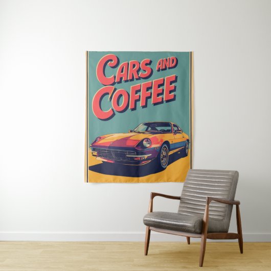 Auto's en koffie wandkleed (In situ)
