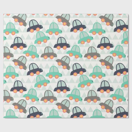 Auto's en meer auto's cadeaupapier (Vlak)