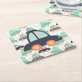 Auto's en meer auto's kartonnen onderzetters (Schuin)