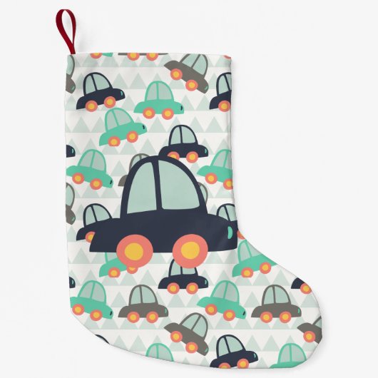 Auto's en meer auto's kleine kerstsok (Voorkant)