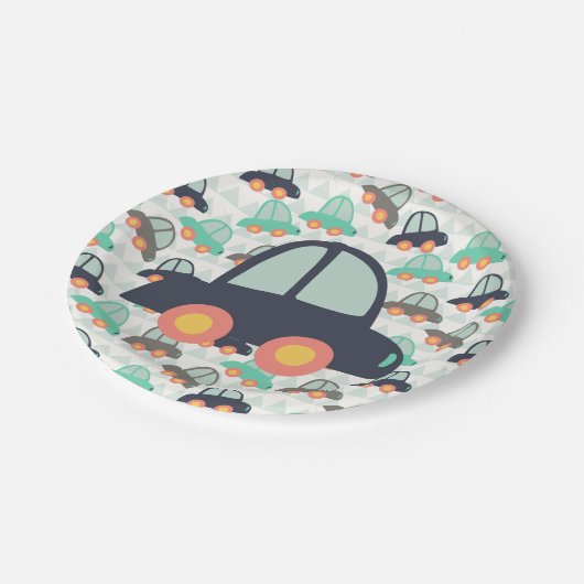 Auto's en meer auto's papieren bordje (Gekanteld)