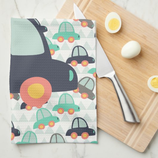 Auto's en meer auto's theedoek (Quarter Fold)