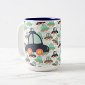 Auto's en meer auto's tweekleurige koffiemok (Voorkant links)