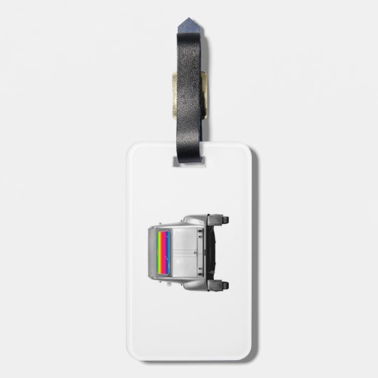 Auto's en regenboog bagagelabel (Achterkant verticaal)