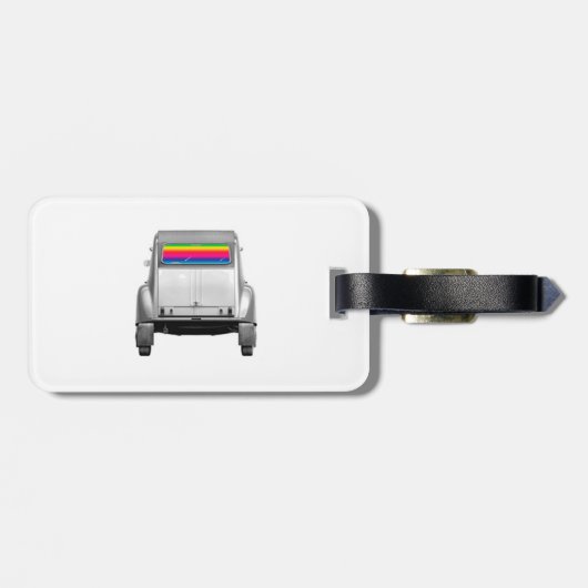 Auto's en regenboog bagagelabel (Achterkant horizontaal)