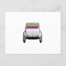 Auto's en regenboog briefkaart