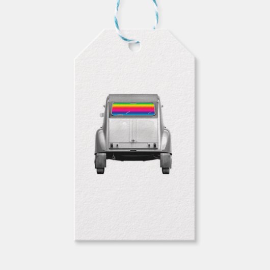 Auto's en regenboog cadeaulabel (Voorkant)