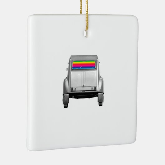 Auto's en regenboog keramisch ornament (Rechts)
