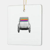 Auto's en regenboog keramisch ornament (Links)