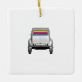 Auto's en regenboog keramisch ornament (Voorkant)