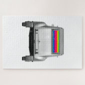 Auto's en regenboog legpuzzel (Horizontaal)