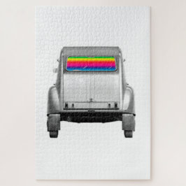 Auto's en regenboog legpuzzel