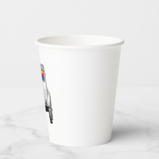 Auto's en regenboog papieren bekers (Achterkant)