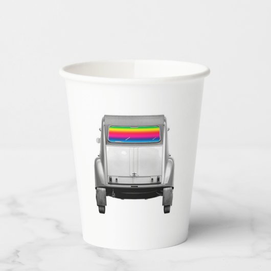 Auto's en regenboog papieren bekers (Links)