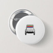 Auto's en regenboog ronde button 5,7 cm (Voorkant /achterkant)