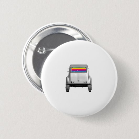 Auto's en regenboog ronde button 5,7 cm (Voorkant /achterkant)