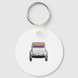 Auto's en regenboog sleutelhanger