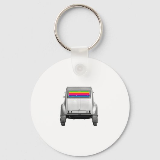 Auto's en regenboog sleutelhanger (Voorkant)