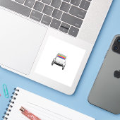 Auto's en regenboog sticker (Laptop met iPhone)