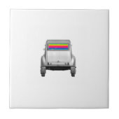 Auto's en regenboog tegeltje (Voorkant)